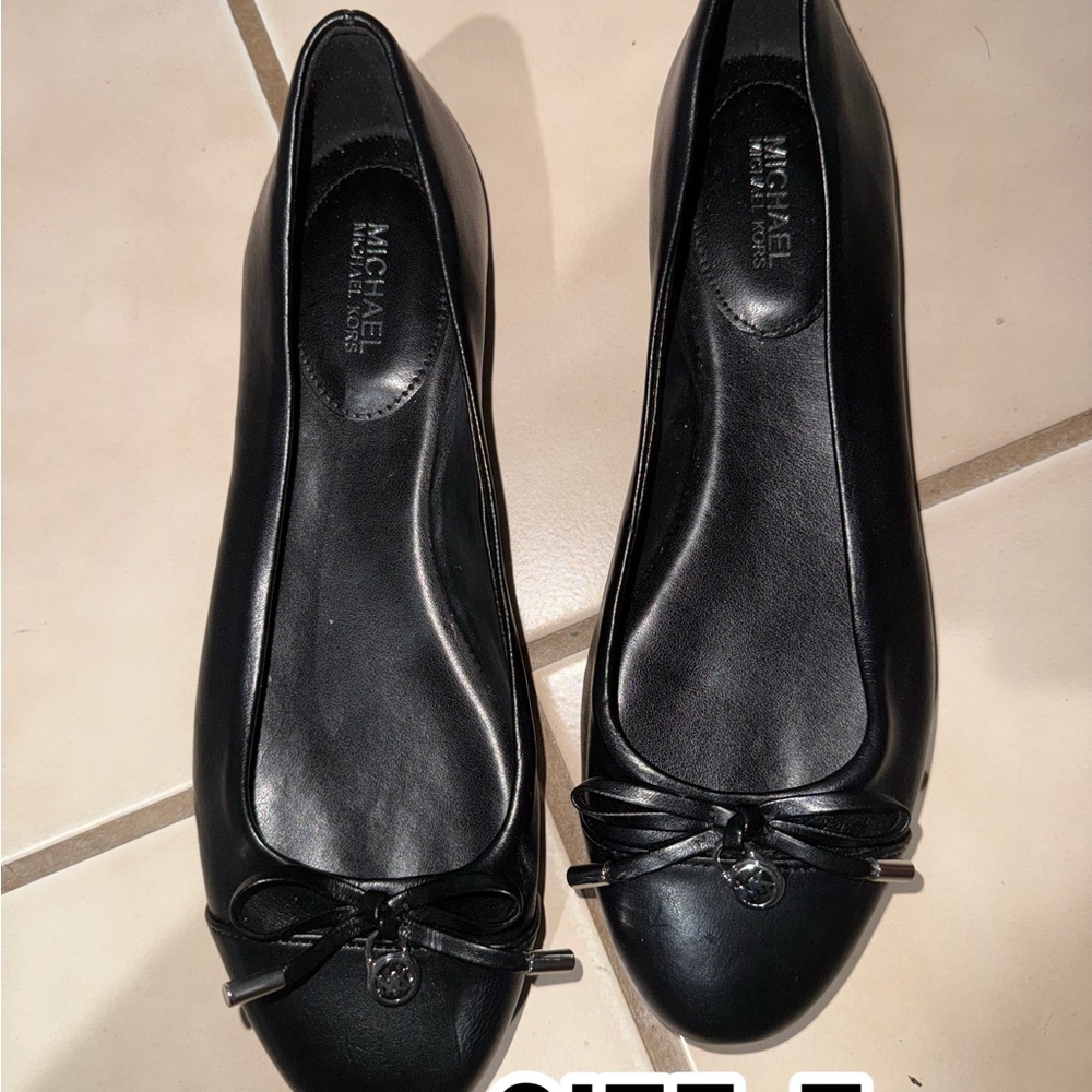 Michael Kors Black Ballet Flats with Bow Detail